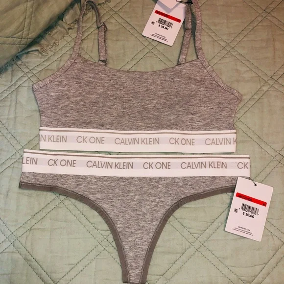 CK One thong and bralette set (M) - Picture 2 of 4